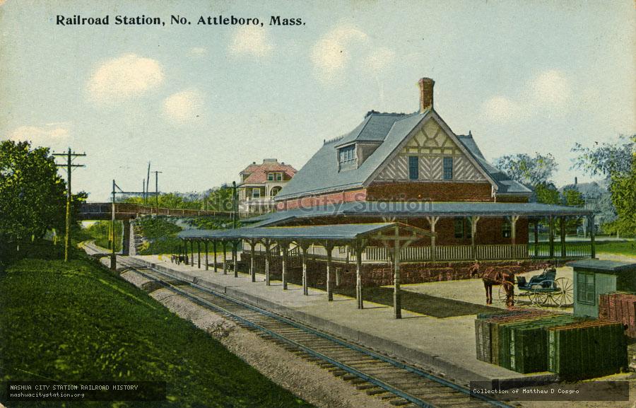 Postcard: Railroad Station, North Attleboro, Massachusetts
